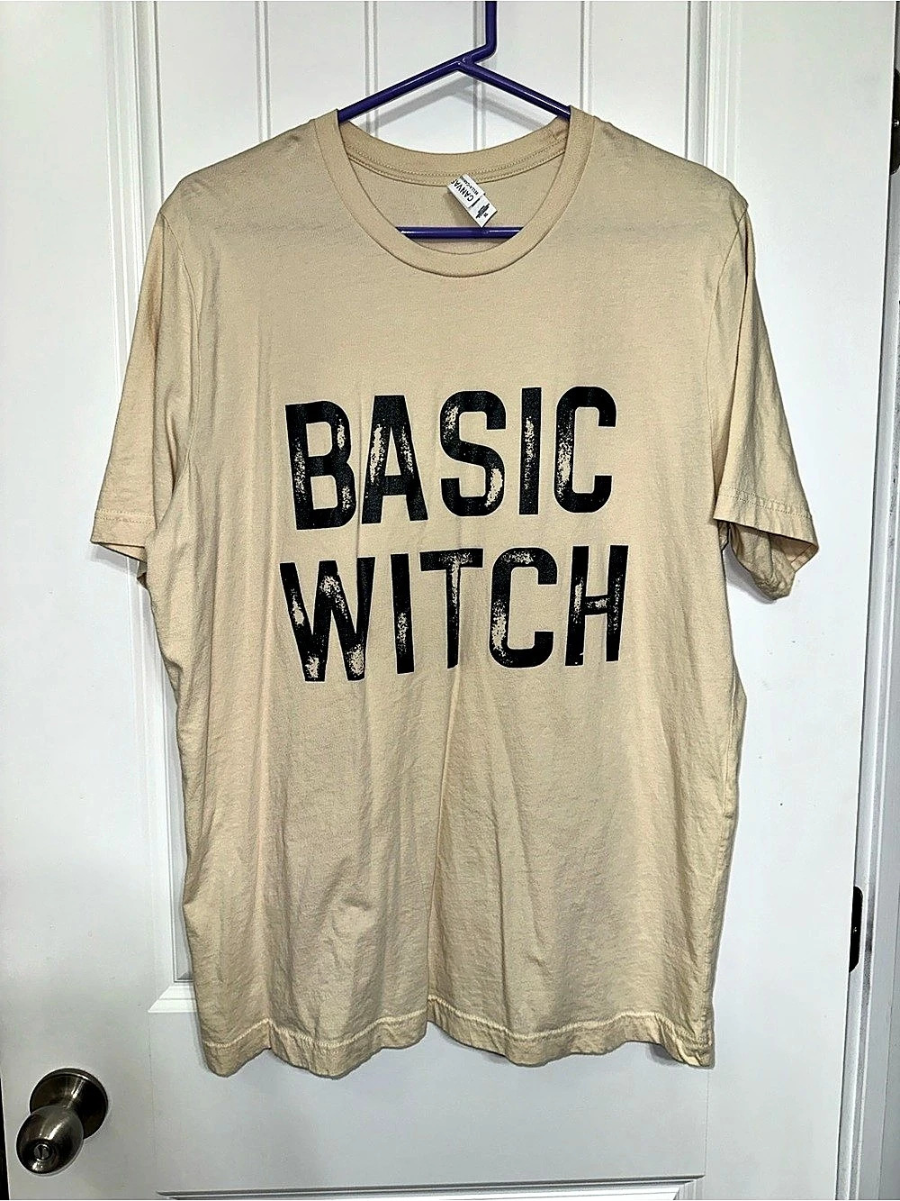 Canvas Basic Witch Graphic Tee Beige XL Like New